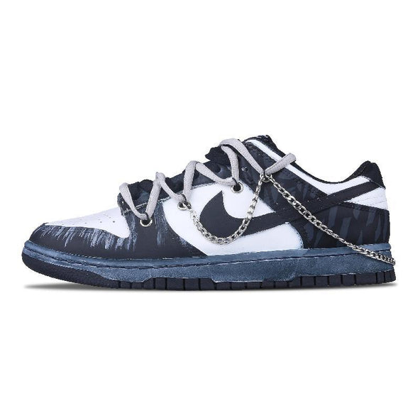 [Custom Female style: Deep and secluded jungle]  Dunk Skateboarding Shoes Women's Low-top White