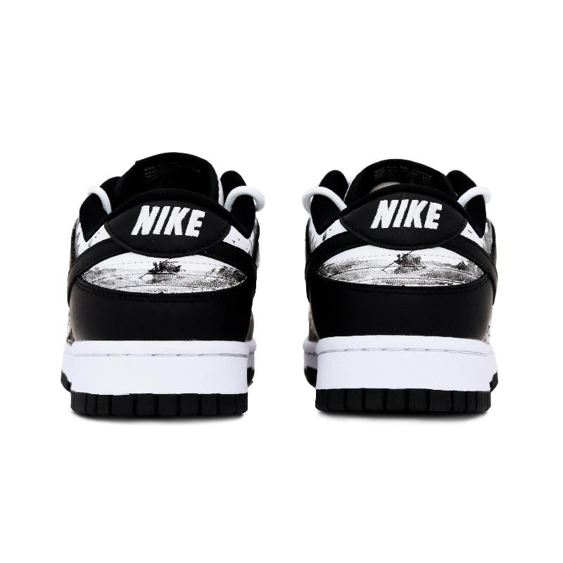 [Custom Moonlit Boat for women]  Dunk Skateboarding Shoes Women's Low-top Black/white