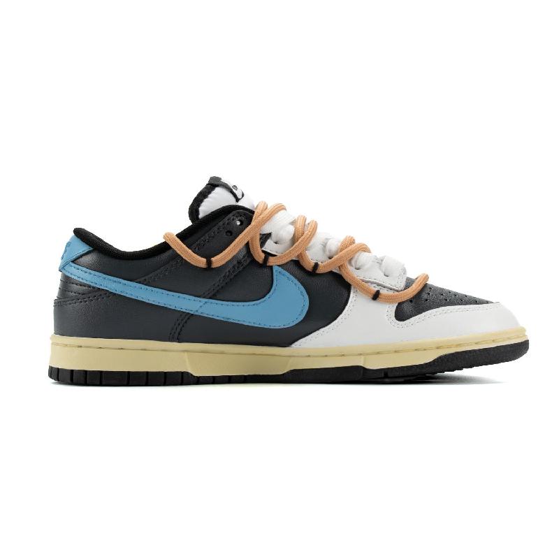 [Custom Female style trajectory] Nike Dunk Skateboarding Shoes Women's Low-top Beige/Blue