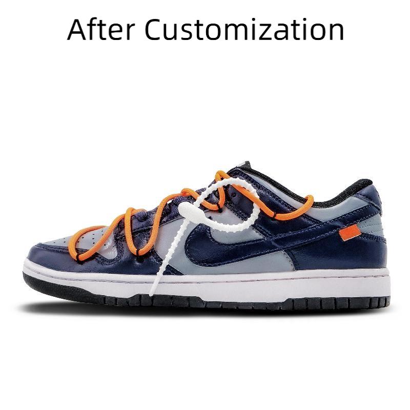 [Custom The female style headed north all the way] Nike Dunk Skateboarding Shoes Women's Low-top Blue