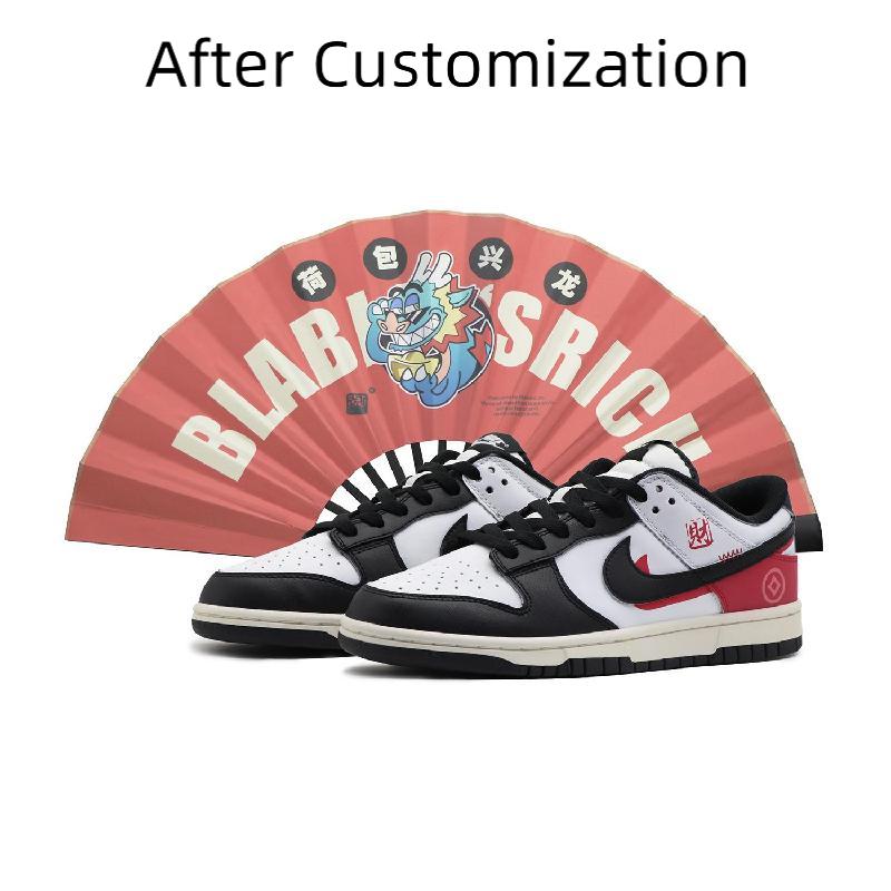 [Custom A woman is extremely wealthy] Nike Dunk Skateboarding Shoes Women's Low-top Red