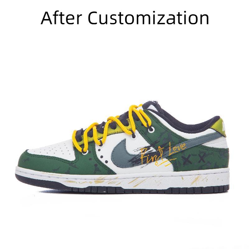 [Custom Female first love] Nike Dunk Skateboarding Shoes Women's Low-top White