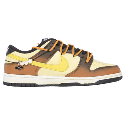 [Custom Halloween Pumpkin S-BOX]  Dunk Skateboarding Shoes Women's Low-top Brown/yellow