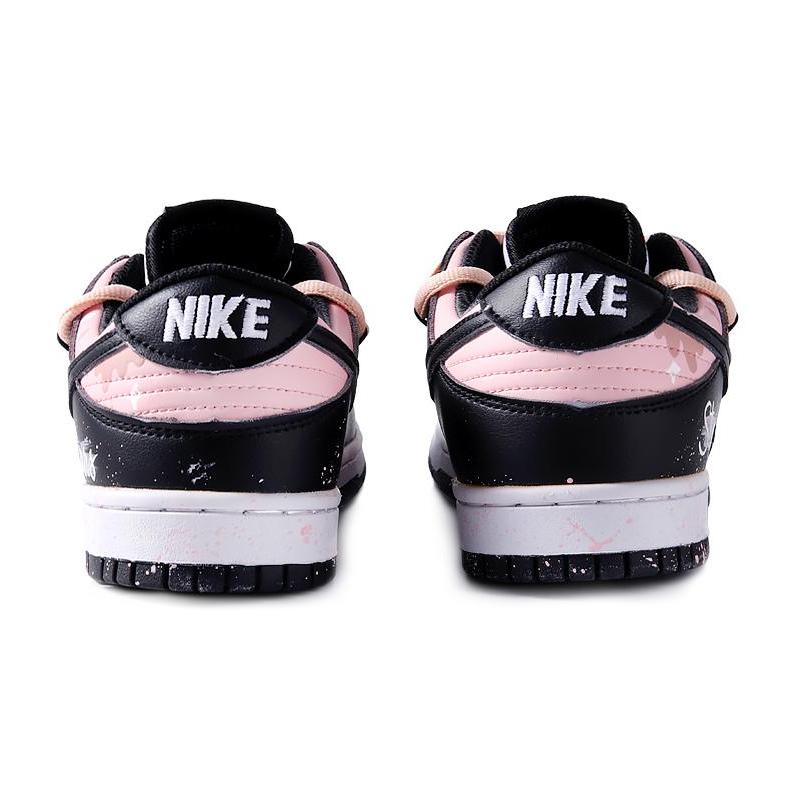 [Custom Strawberry Cheese]  Dunk Skateboarding Shoes Women's Low-top Black/pink