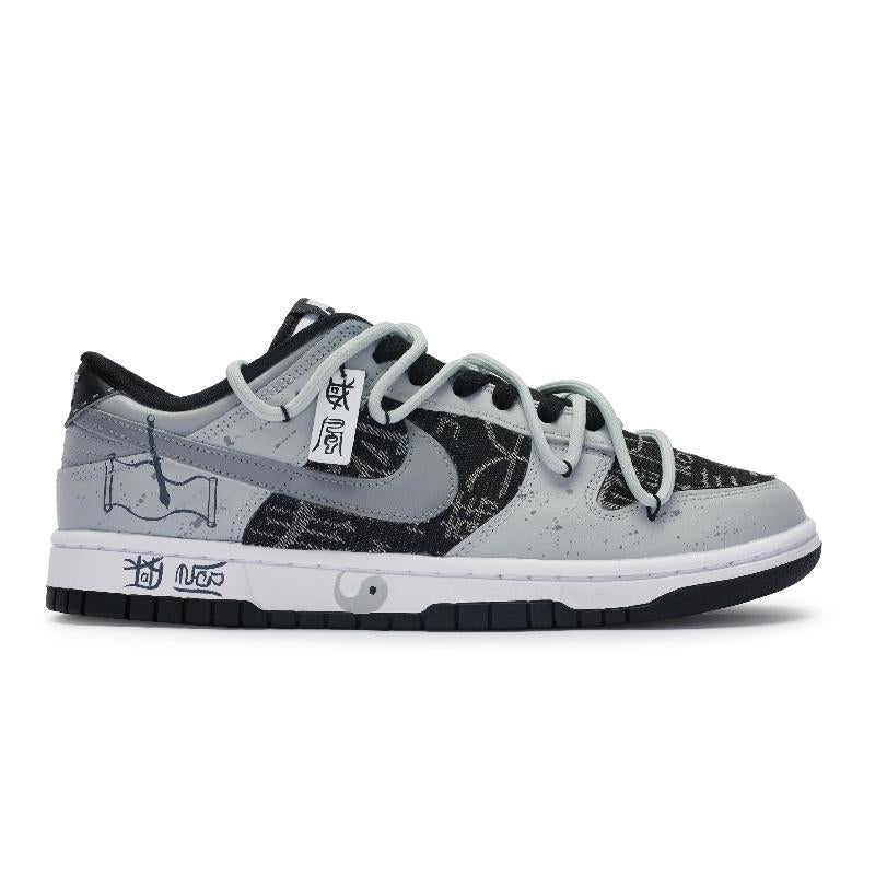[Custom Mystery Totem]  Dunk Skateboarding Shoes Unisex Low-top Black