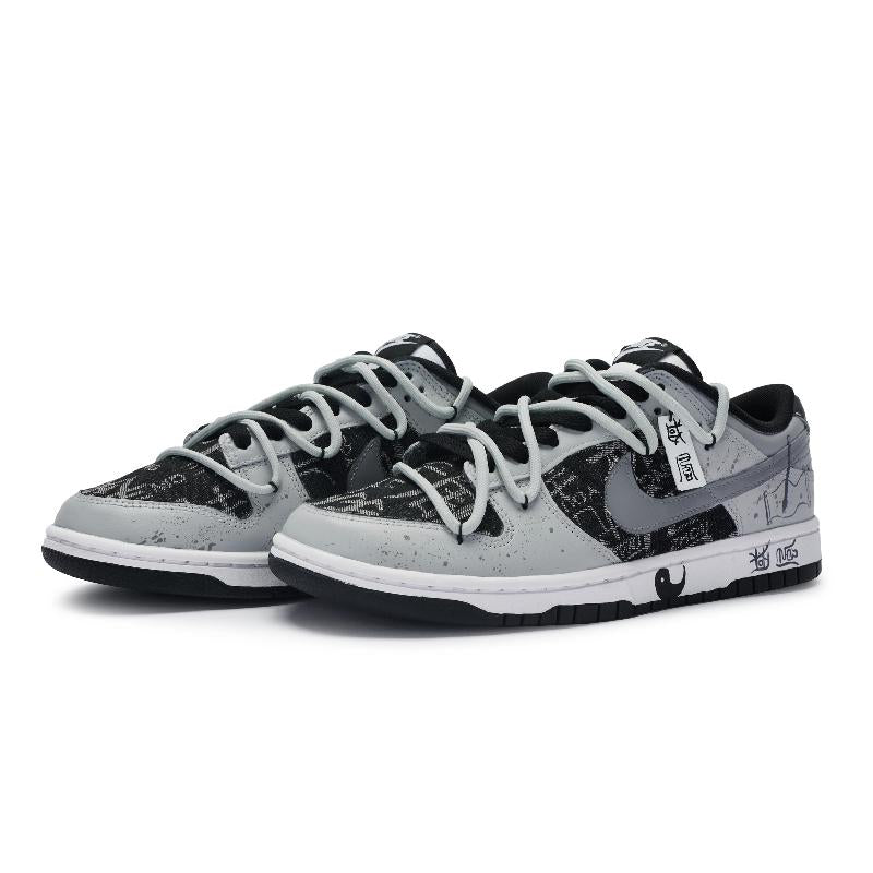 [Custom Mystery Totem]  Dunk Skateboarding Shoes Unisex Low-top Black
