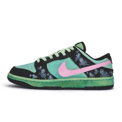 [Custom Female Ghost S-BOX]  Dunk Skateboarding Shoes Women's Low-top Black/pink