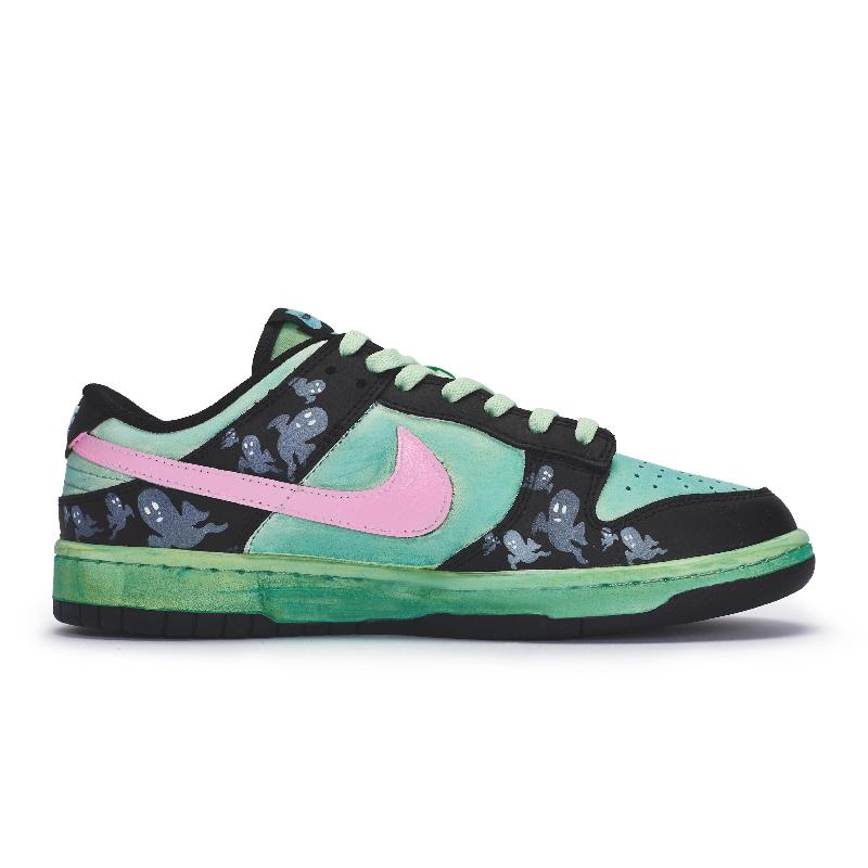 [Custom Female Ghost S-BOX]  Dunk Skateboarding Shoes Women's Low-top Black/pink
