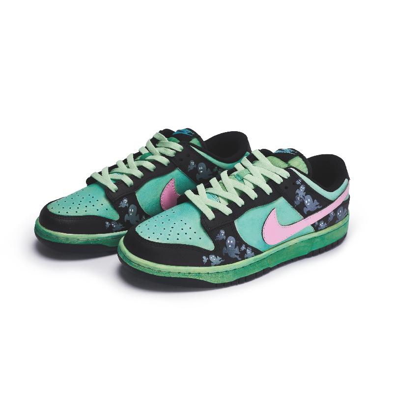 [Custom Female Ghost S-BOX]  Dunk Skateboarding Shoes Women's Low-top Black/pink