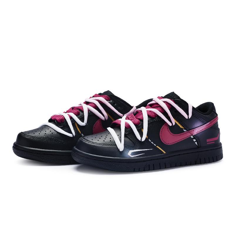 [Custom Motorcycle Fan]  Dunk Skateboarding Shoes Unisex Low-top Black