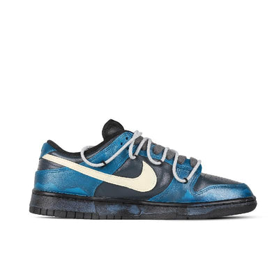 [Custom Blue Iceberg]  Dunk Skateboarding Shoes Unisex Low-top Black/Blue