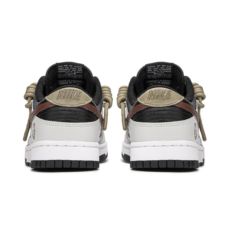 [Custom Little ghost]  Dunk Skateboarding Shoes Unisex Low-top Gray/Red