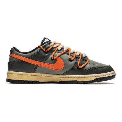 [Custom functional black and green]  Dunk Skateboarding Shoes Unisex Low-top Black