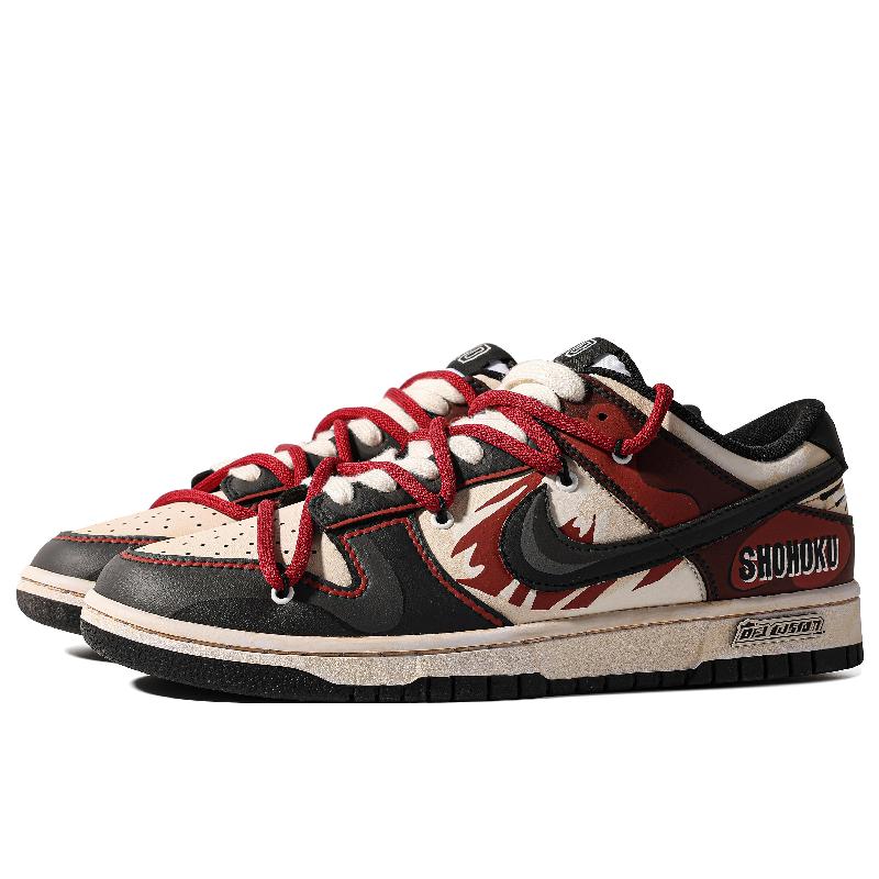 [Custom SHOHOKUS-BOX]  Dunk Skateboarding Shoes Women's Low-top Black/Red