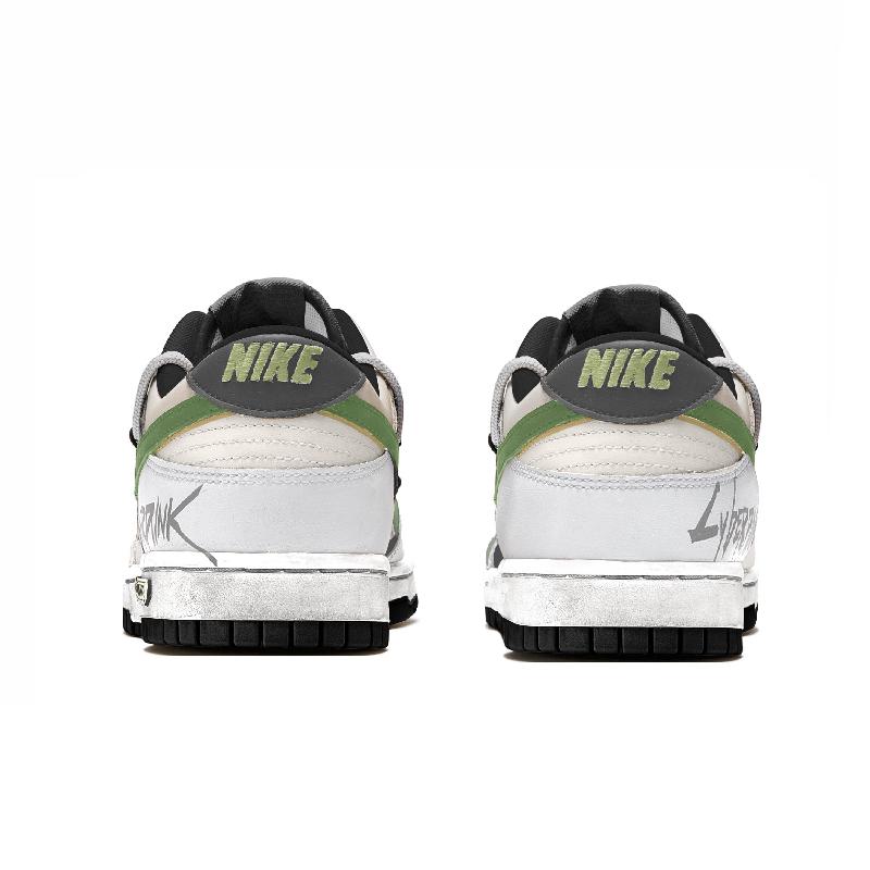 [Custom Phantom Green]  Dunk Skateboarding Shoes Unisex Low-top Green/White