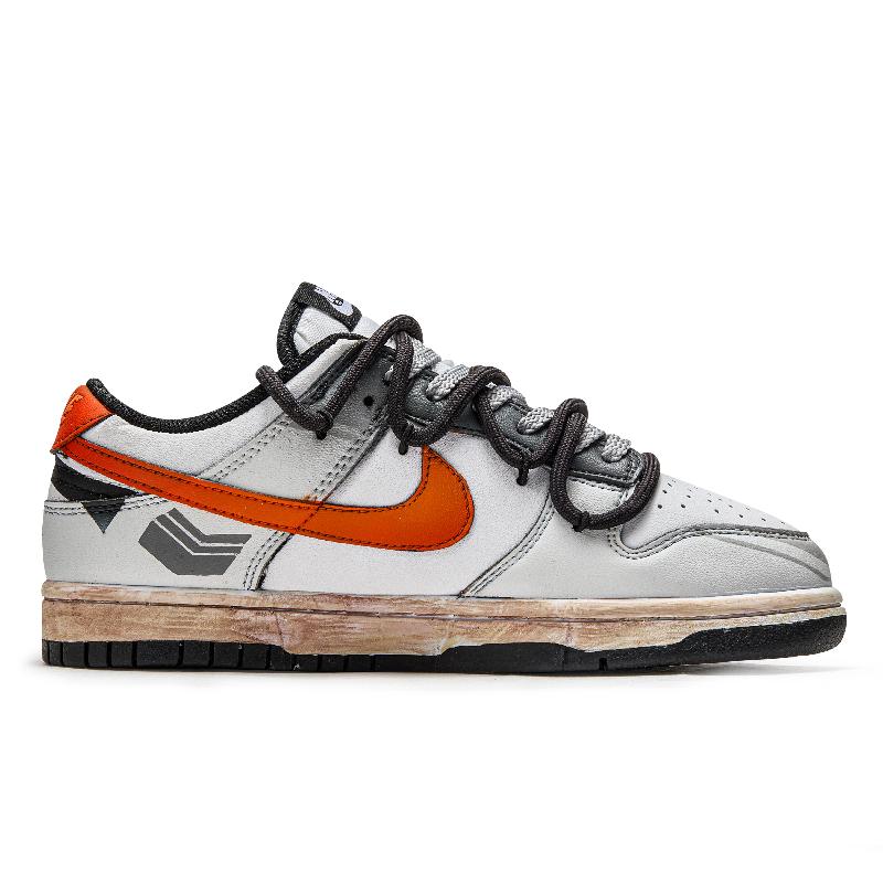 [Custom Sunrise]  Dunk Skateboarding Shoes Unisex Low-top Gray