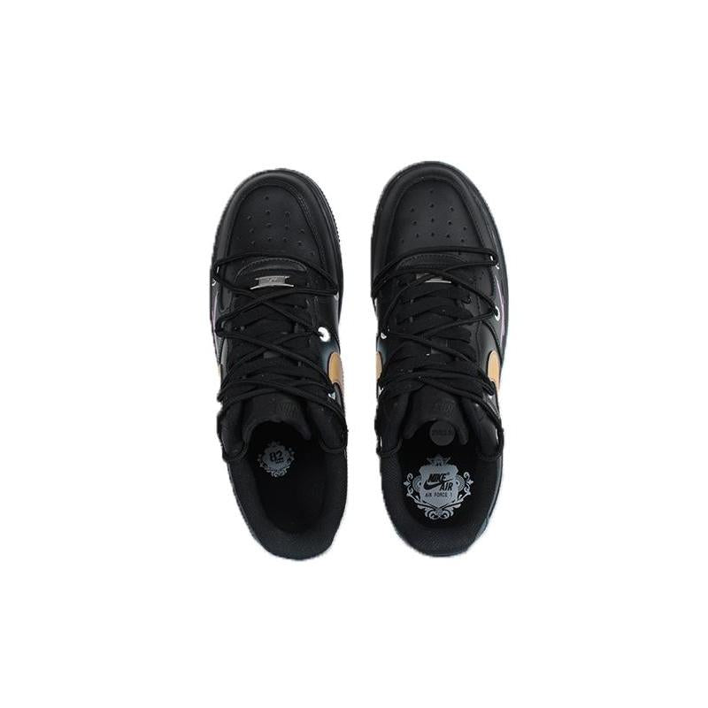 [Custom Cool graffiti]  Air Force 1 Skateboarding Shoes Men Low-top Black/pink