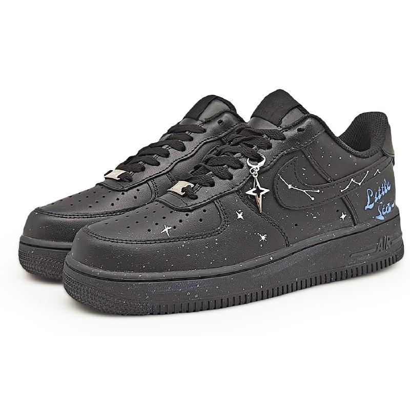 [Custom Star Constellation 1.0]  Air Force 1 Skateboard Shoes Unisex Low-Top Black/White/Blue