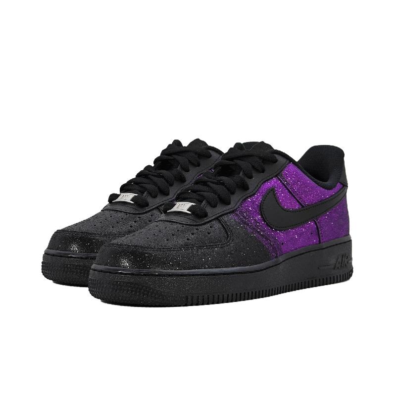 [Custom A man with a black and purple gradient full of stars]  Air Force 1 Skateboarding Shoes Unisex Low-top Purple