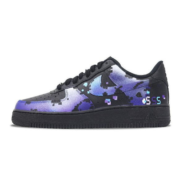 [Custom Male pixel Galaxy]  Air Force 1 Skateboarding Shoes Men