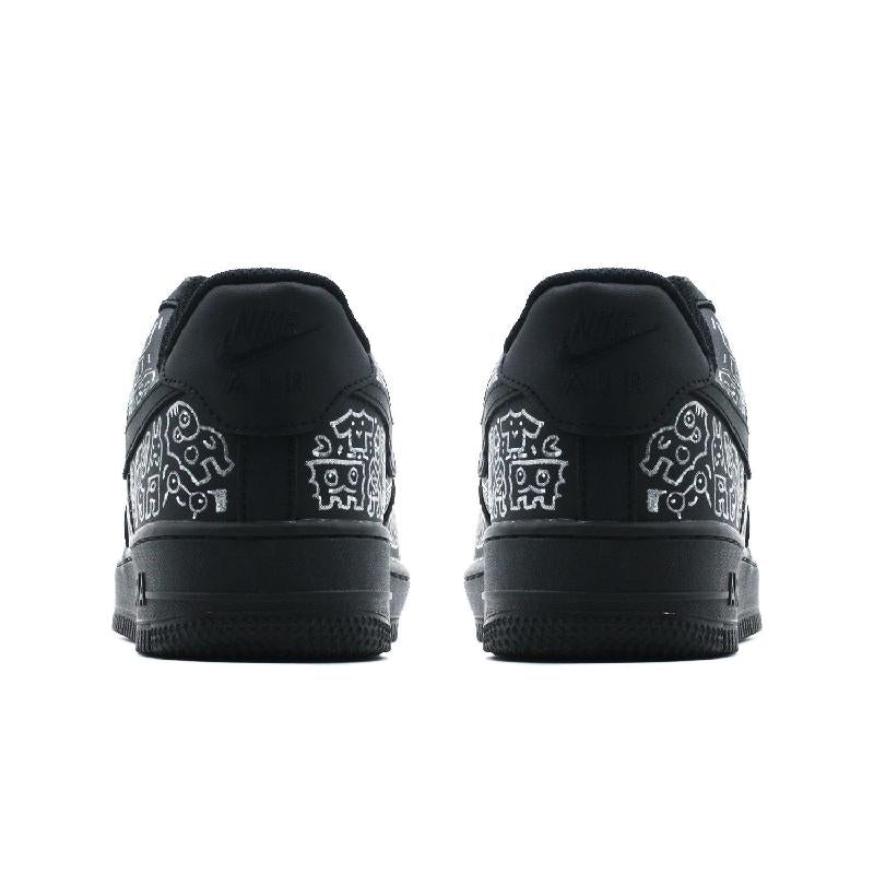 [Custom Silver little monster]  Air Force 1 Skateboarding Shoes Unisex Low-top Black/silver