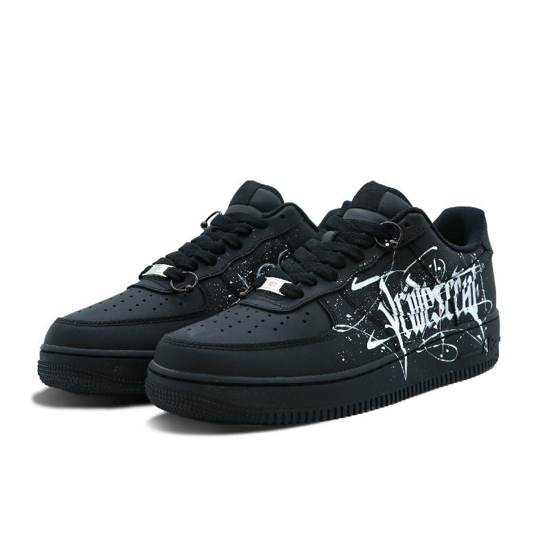 [Custom Black and White Goths]  Air Force 1 Skateboarding Shoes Unisex