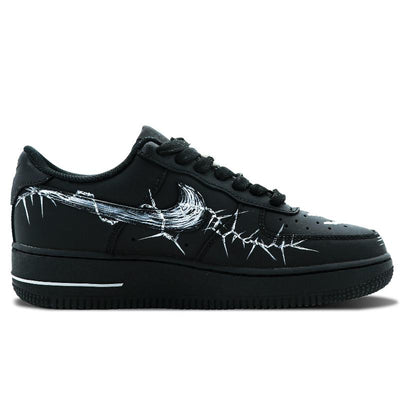 [Custom Black and white hand bones]  Air Force 1 Skateboarding Shoes Men