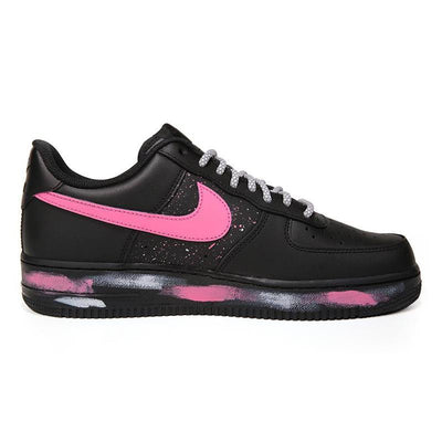 [Custom Men's hand-painted graffiti splashed black rose]  Air Force 1 Skateboarding Shoes Men Low-top Black Rose