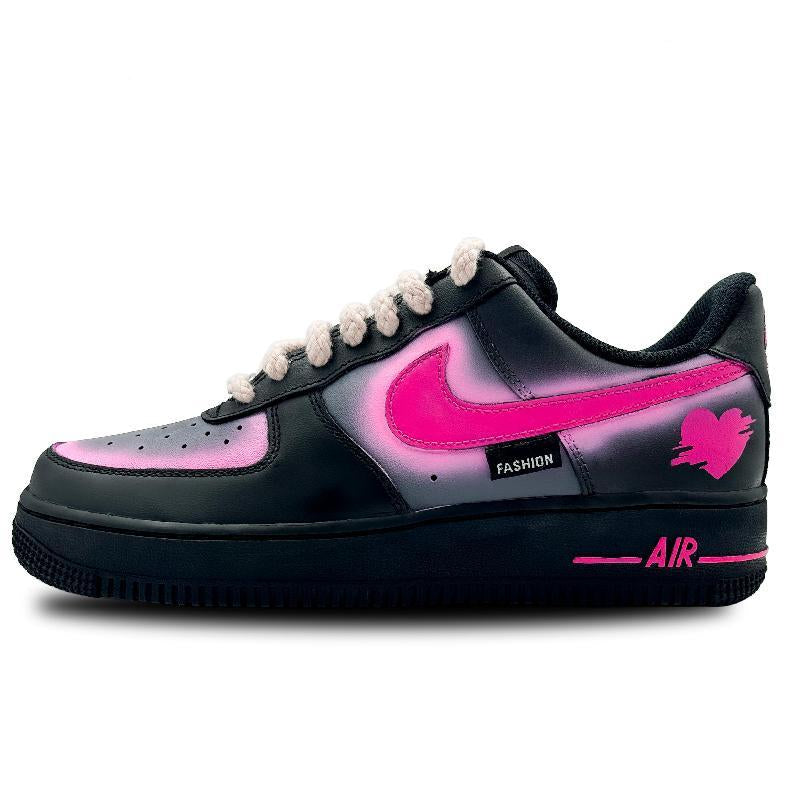 [Custom Neon mark]  Air Force 1 Skateboarding Shoes Men Low-top Black
