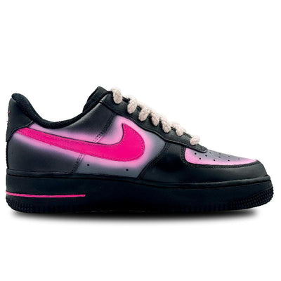 [Custom Neon mark]  Air Force 1 Skateboarding Shoes Men Low-top Black