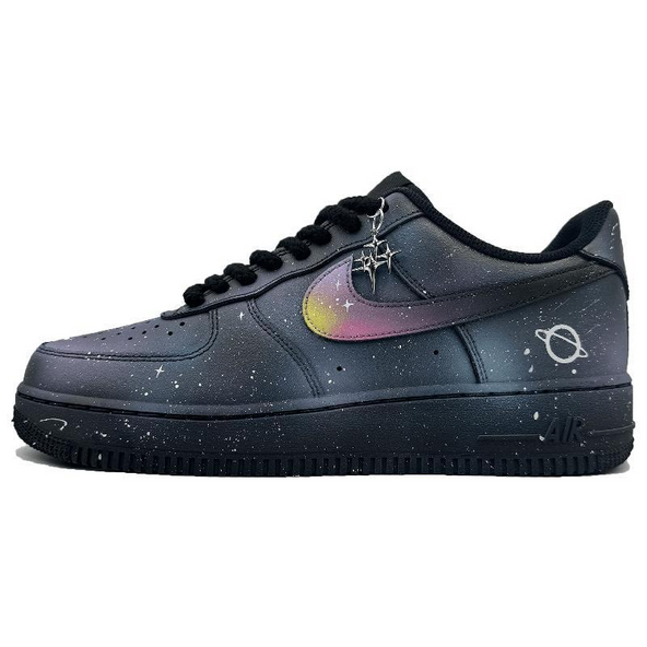 [Custom Phantom Firmament]  Air Force 1 Skateboard Shoes Unisex Low-Top Yellow/Purple/Pink White
