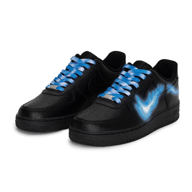 [Custom The blue flame breaks the hook]  Air Force 1 Skateboarding Shoes Unisex