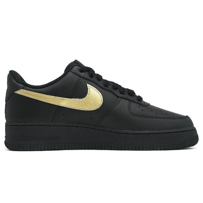 [Custom Red and Golden Cloud Dragon]  Air Force 1 Skateboarding Shoes Men Low-top Black