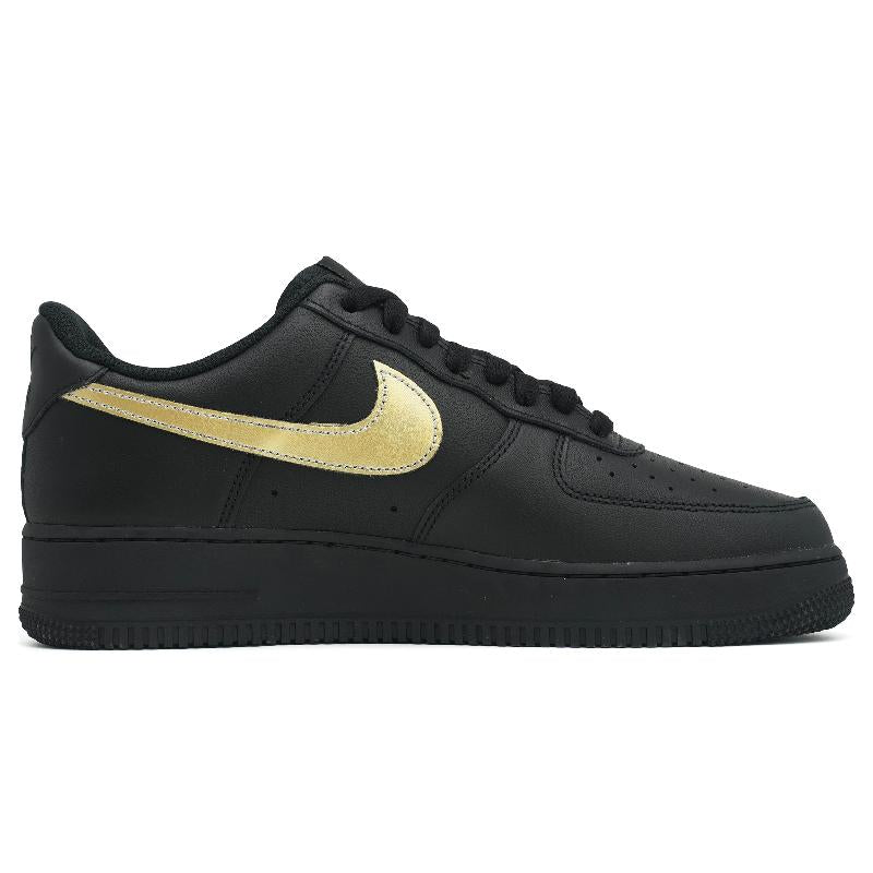 [Custom Red and Golden Cloud Dragon]  Air Force 1 Skateboarding Shoes Men Low-top Black