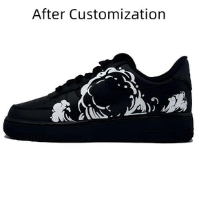 [Custom Soar through the clouds and mist] Nike Air Force 1 Skateboarding Shoes Unisex Low-top Black/white