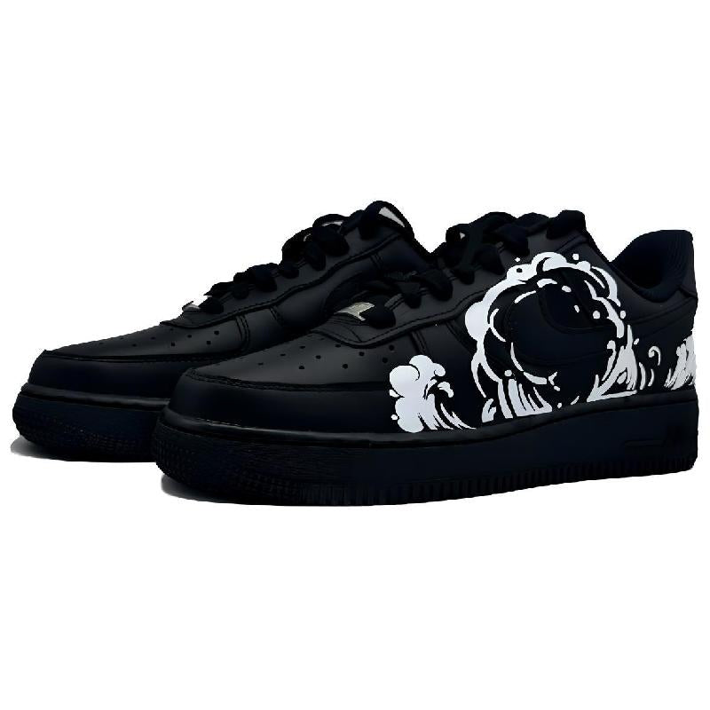[Custom Soar through the clouds and mist]  Air Force 1 Skateboarding Shoes Unisex Low-top Black/white