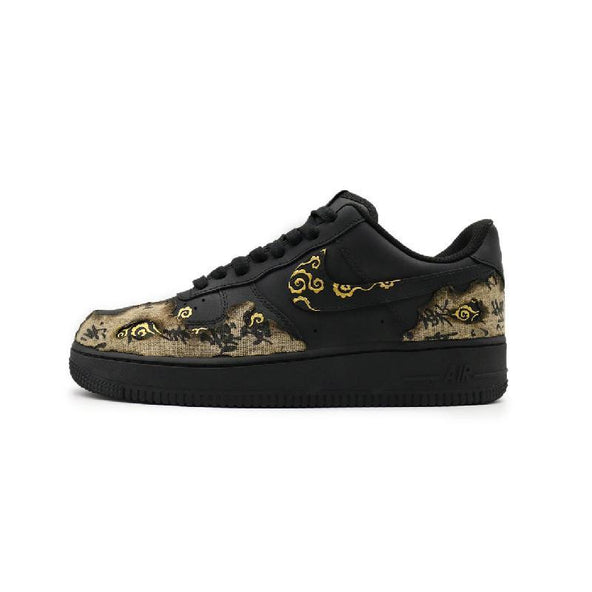 [Custom Black myth]  Air Force 1 Skateboard Shoes Unisex Low-Top Gold