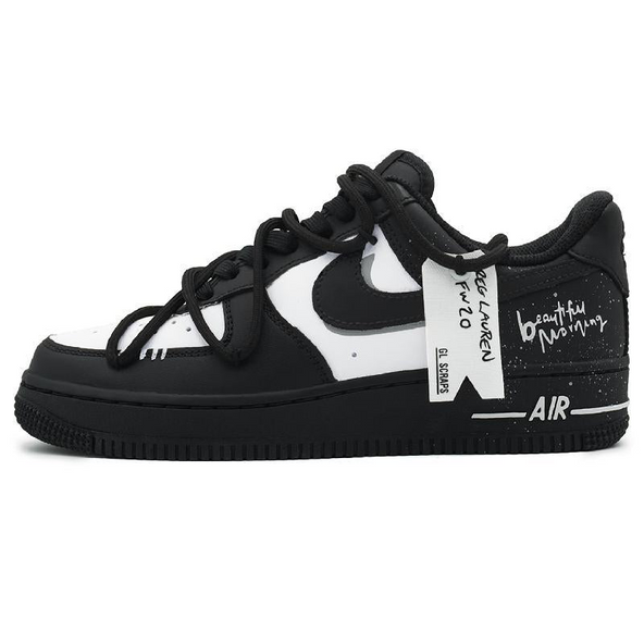 [Custom Unisex white peach bubbles]  Air Force 1 Skateboarding Shoes Unisex