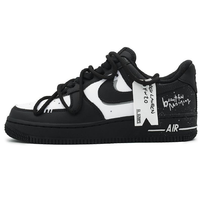 [Custom Unisex white peach bubbles]  Air Force 1 Skateboarding Shoes Unisex