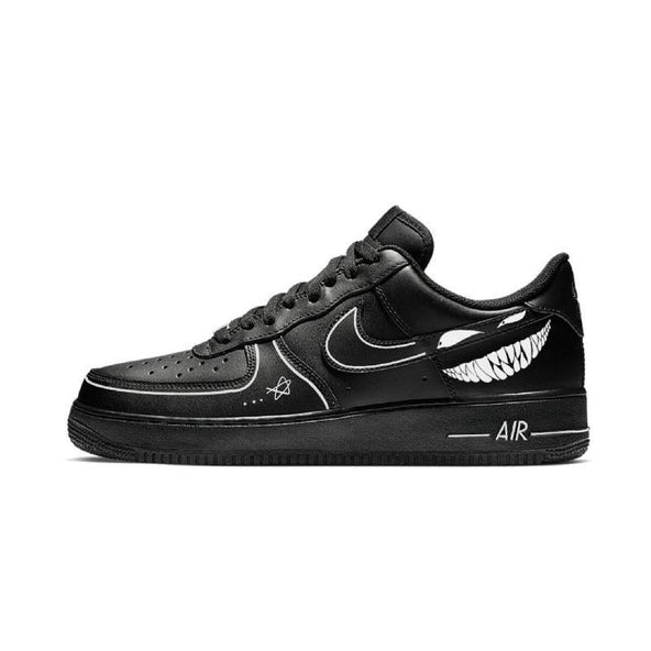 [Custom Dark Party]  Air Force 1 Skateboard Shoes Unisex Low-Top Black/White