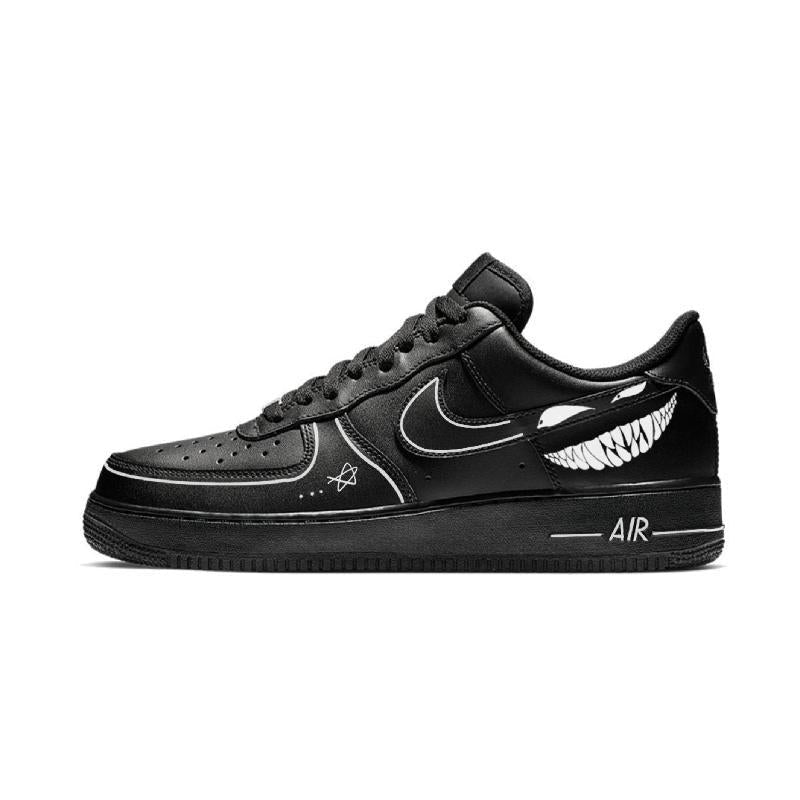 [Custom Dark Party]  Air Force 1 Skateboard Shoes Unisex Low-Top Black/White