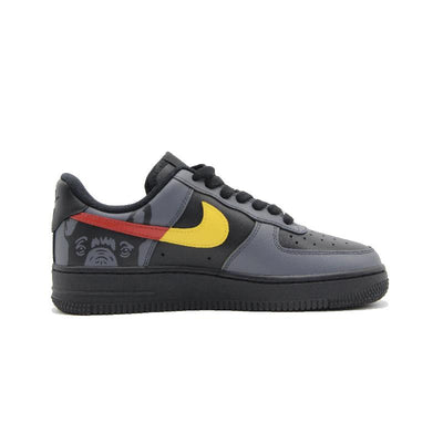 [Custom AF Red Greyhound]  Air Force 1 Skateboard Shoes Unisex Low-Top Black Gray Red