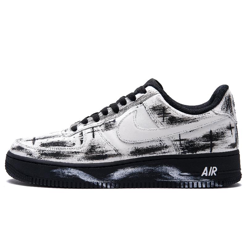 [Custom Polar day]  Air Force 1 Skateboard Shoes Unisex Low-Top White/Black