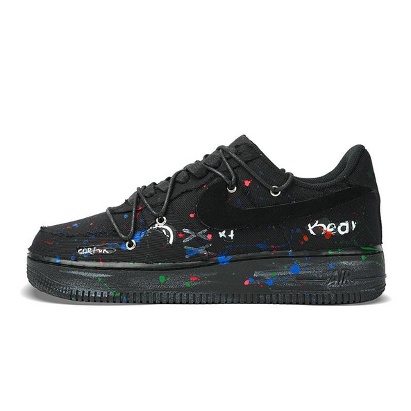 [Custom Men's low-top mischievous bear sneakers]  Air Force 1 Skateboard Shoes Unisex Low-Top White