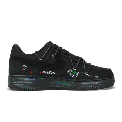 [Custom Men's low-top mischievous bear sneakers]  Air Force 1 Skateboard Shoes Unisex Low-Top White