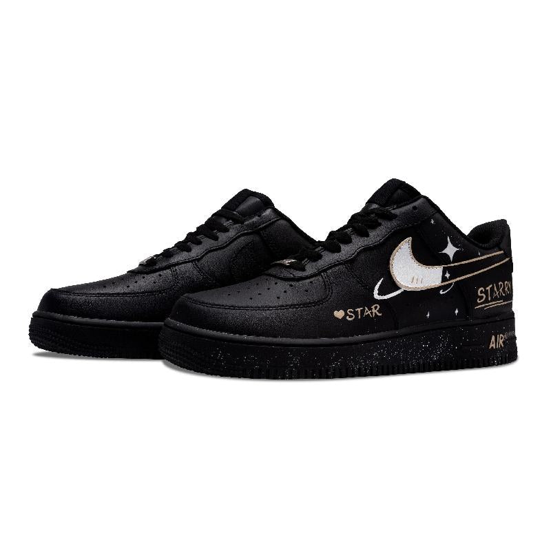 [Custom Unisex night starry sky]  Air Force 1 Skateboard Shoes Unisex Low-Top White