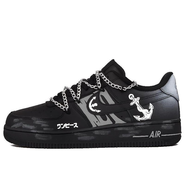 [Custom Kid the Thief]  Air Force 1 Skateboard Shoes Unisex Low-Top Black/White