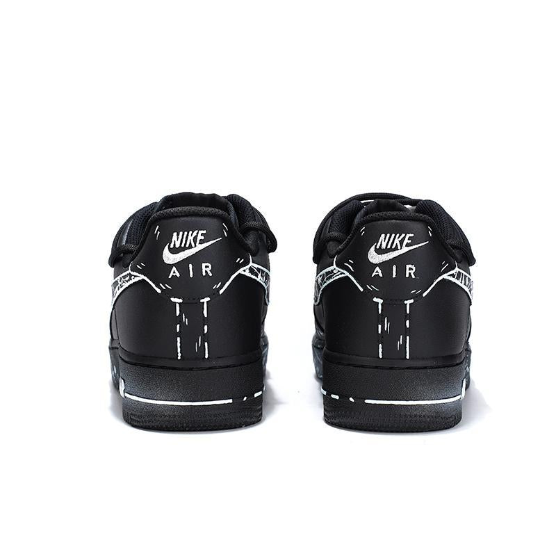 [Custom Starlight]  Air Force 1 Skateboard Shoes Unisex Low-Top White/Blue/Silver