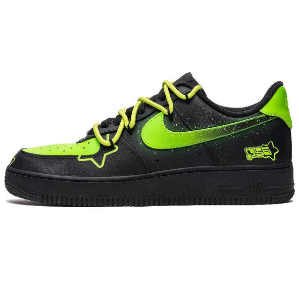 [Custom Men's Green Shadow Storm]  Air Force 1 Skateboarding Shoes Men Low-top Black