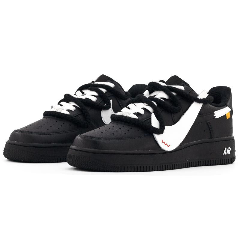 [Custom Break the hook for the future A]  Air Force 1 Skateboarding Shoes Unisex Low-top Silver